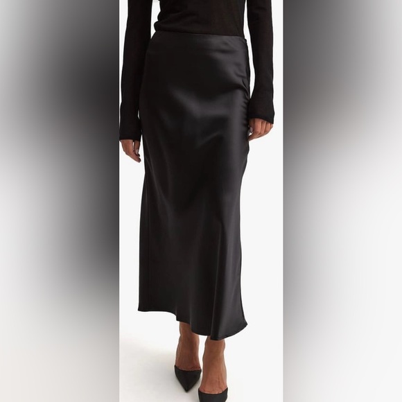 Na-Kd Dresses & Skirts - Na-kd Satin Boho Festival Rock Office Minimalist Gothic Midi Skirt Black 38 8 M